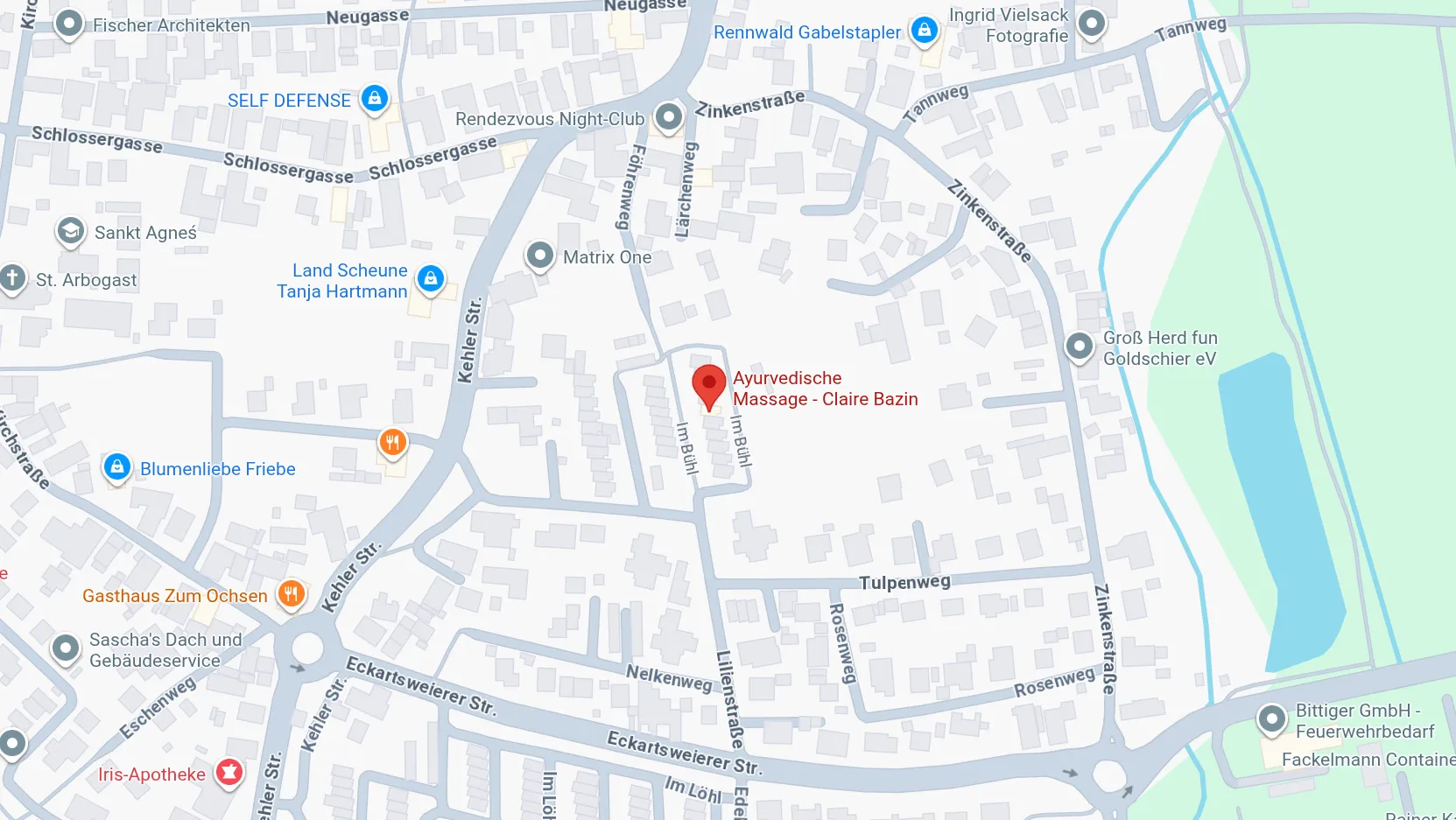 Karte mit dem Standort von Claire Bazin in Kehl-Marlen