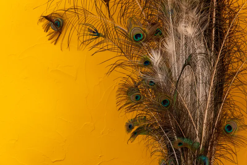 Lebendige Wanddekoration im Massagesalon.